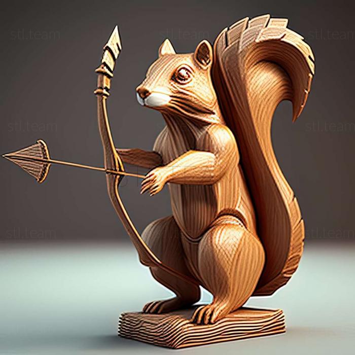 3D model Squirrel and Arrow famous animal (STL)